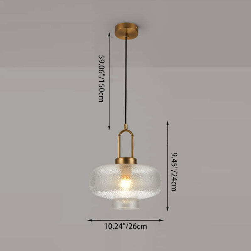 Nordic Light Luxury Oval Clear Glass 1-Light Pendant Light
