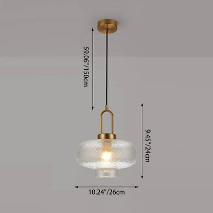 Nordic Light Luxury Oval Clear Glass 1-Light Pendant Light