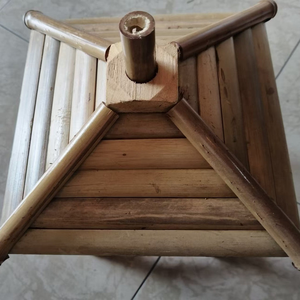 Japanese Rustic Vintage Bamboo Weaving 1-light Pendant Light BulbSquare