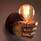 Contemporary Industrial Fist-shape Iron Resin 1-Light Wall Sconce Lamp For Living Room & Bedroom