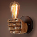 Contemporary Industrial Fist-shape Iron Resin 1-Light Wall Sconce Lamp For Living Room & Bedroom