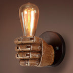 Contemporary Industrial Fist-shape Iron Resin 1-Light Wall Sconce Lamp For Living Room & Bedroom