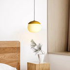Modern Beige Nut 1-light Globe Pendant Light BulbSquare