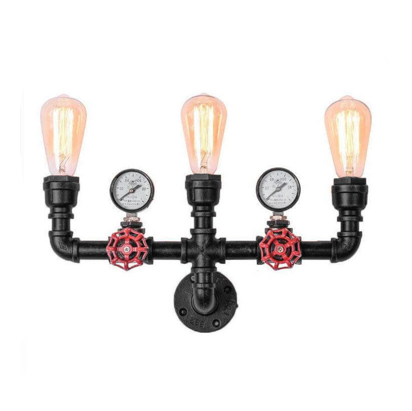 Industrial Retro Creative Metal Pipe 2/3 Light Wall Sconce Lamps