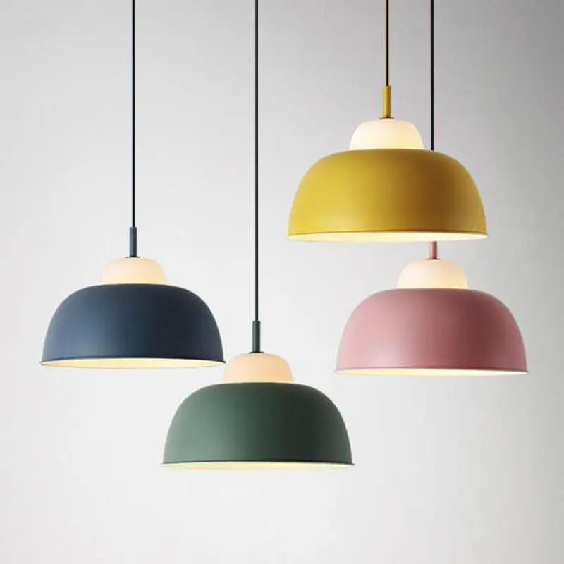 Nordic Creative Macaron Aluminum 1-light Dome Pendant Light Lumendat