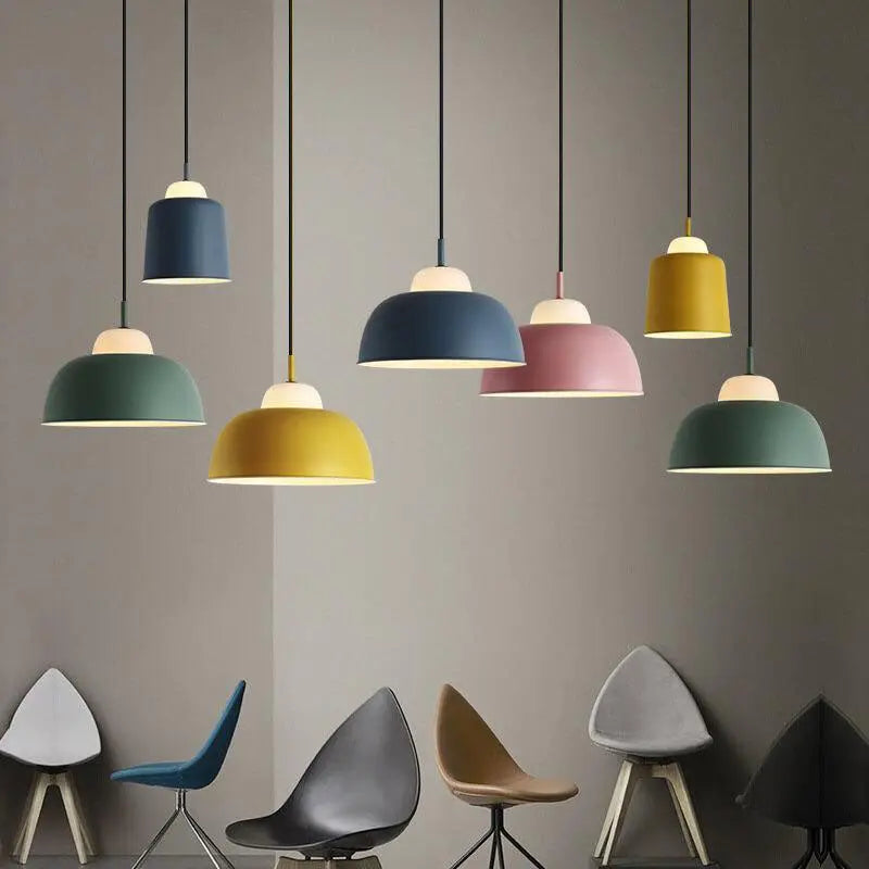 Nordic Creative Macaron Aluminum 1-light Dome Pendant Light modern luxury lighting fixture