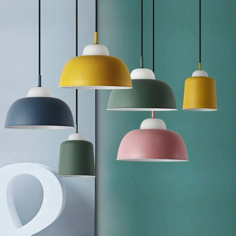 Nordic Creative Macaron Aluminum 1-light Dome Pendant Light Lumendat