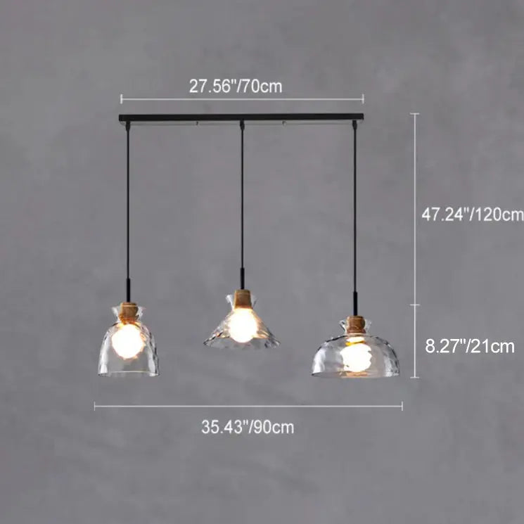 Nordic Clear Rippled Glass Shaded 1-light Pendant Light Lumendat