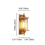 Retro Rectangular 1-Light Outdoor Waterproof Wall Sconce Lamp
