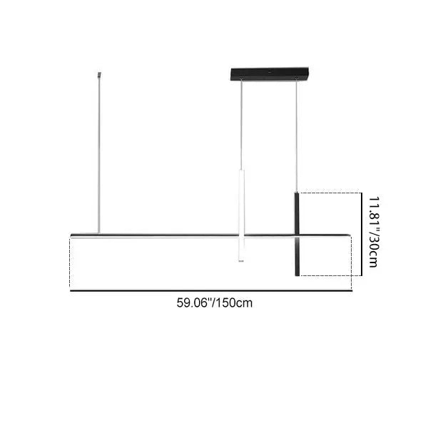 Modern Minimalist LED Linear Chandelier – Black & White, Adjustable Length Lumendat