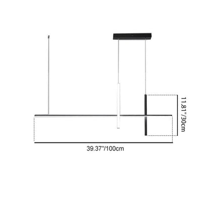 Modern Minimalist LED Linear Chandelier – Black & White, Adjustable Length