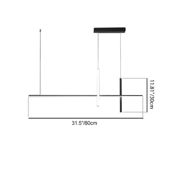 Modern Minimalist LED Linear Chandelier – Black & White, Adjustable Length