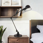Vintage Industrial Iron Mechanical Long Arm 1-Light Table Lamp Lumendat