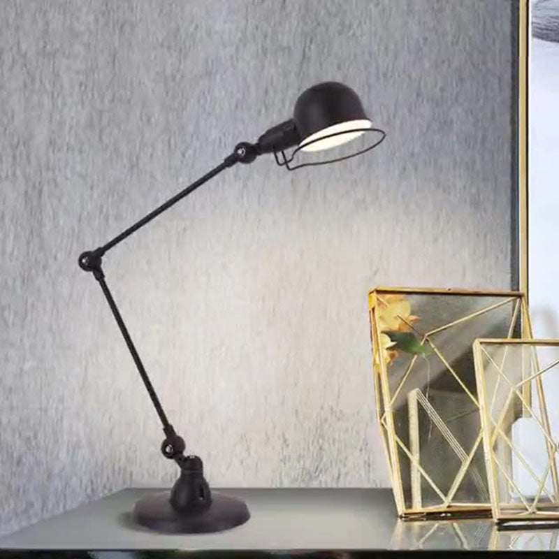 Vintage Industrial Iron Mechanical Long Arm 1-Light Table Lamp Lumendat