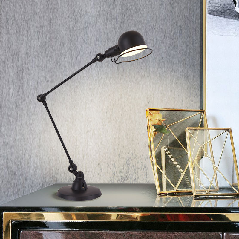 Vintage Industrial Iron Mechanical Long Arm 1-Light Table Lamp Lumendat