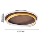 Nordic Minimalist Circular Walnut Grain LED Flush Mount Ceiling Light BulbSquare
