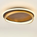Nordic Minimalist Circular Walnut Grain LED Flush Mount Ceiling Light BulbSquare
