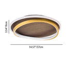 Nordic Minimalist Circular Walnut Grain LED Flush Mount Ceiling Light BulbSquare