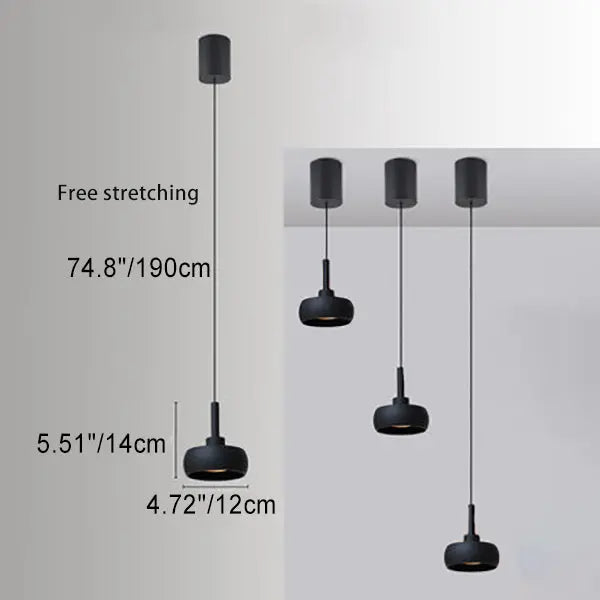 Nordic Minimalist Dome Aluminum LED Retractable Pendant Light Lumendat
