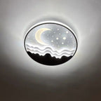 Nordic Creative Star Moon Round Aluminum LED Flush Mount Ceiling Light BulbSquare