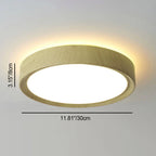 Modern Simple Wood Grain Round Iron LED Flush Mount Ceiling Light BulbSquare