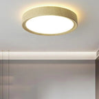 Modern Simple Wood Grain Round Iron LED Flush Mount Ceiling Light BulbSquare