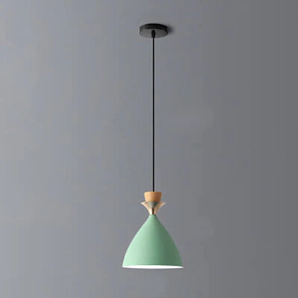 Nordic Macaron Candy Iron Cone 1/3 Light Chandelier BulbSquare