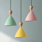 Nordic Macaron Candy Iron Cone 1/3 Light Chandelier BulbSquare