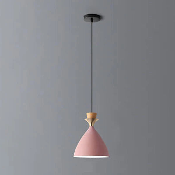 Nordic Macaron Candy Iron Cone 1/3 Light Chandelier BulbSquare