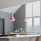 Nordic Macaron Candy Iron Cone 1/3 Light Chandelier BulbSquare