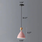 Nordic Macaron Candy Iron Cone 1/3 Light Chandelier BulbSquare