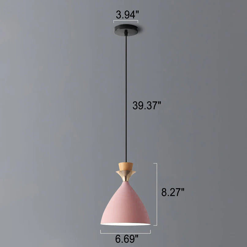 Nordic Macaron Candy Iron Cone 1/3 Light Chandelier BulbSquare