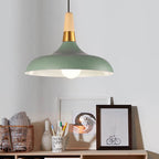 Nordic Macaron Barn Metal Wood 1-light Pendant Light BulbSquare