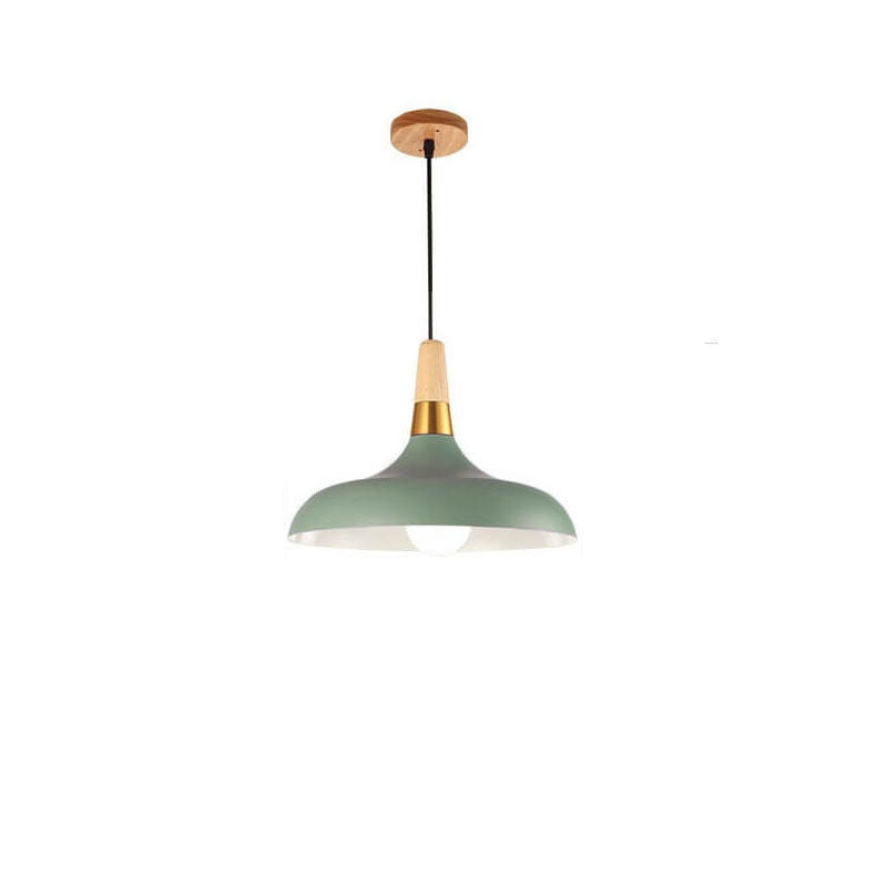 Nordic Macaron Barn Metal Wood 1-light Pendant Light