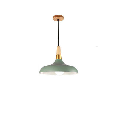 Nordic Macaron Barn Metal Wood 1-light Pendant Light