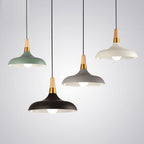 Nordic Macaron Barn Metal Wood 1-light Pendant Light BulbSquare
