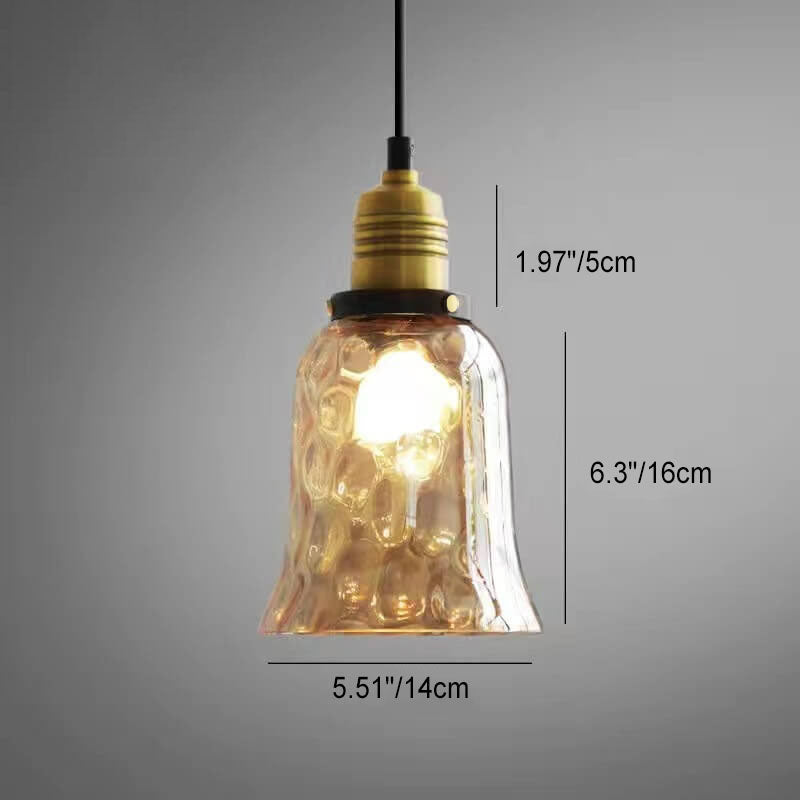 Contemporary Nordic Amber Water Pattern Aluminum Glass Dome 1-Light Pendant Light For Living Room Lumendat