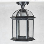 Traditional European Outdoor Hexagonal Lantern Waterproof 1-Light Semi-Flush Mount Ceiling Light For Outdoor Lumendat