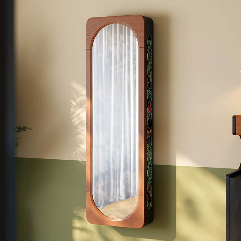 Multi-Functional Space-Saving Wall-Mounted Full-Length Wall Mirror - French Mirror With Hidden Storage & Wardrobe Organizer For Bedroom Lumendat