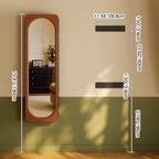 Multi-Functional Space-Saving Wall-Mounted Full-Length Wall Mirror - French Mirror With Hidden Storage & Wardrobe Organizer For Bedroom Lumendat
