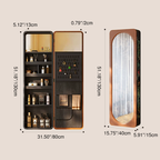 Multi-Functional Space-Saving Wall-Mounted Full-Length Wall Mirror - French Mirror With Hidden Storage & Wardrobe Organizer For Bedroom Lumendat