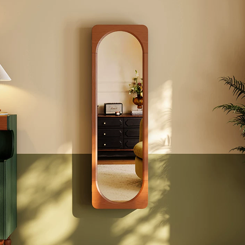 Multi-Functional Space-Saving Wall-Mounted Full-Length Wall Mirror - French Mirror With Hidden Storage & Wardrobe Organizer For Bedroom Lumendat
