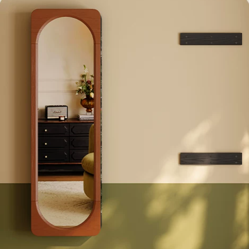 Multi-Functional Space-Saving Wall-Mounted Full-Length Wall Mirror - French Mirror With Hidden Storage & Wardrobe Organizer For Bedroom Lumendat