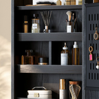 Multi-Functional Space-Saving Wall-Mounted Full-Length Wall Mirror - French Mirror With Hidden Storage & Wardrobe Organizer For Bedroom Lumendat