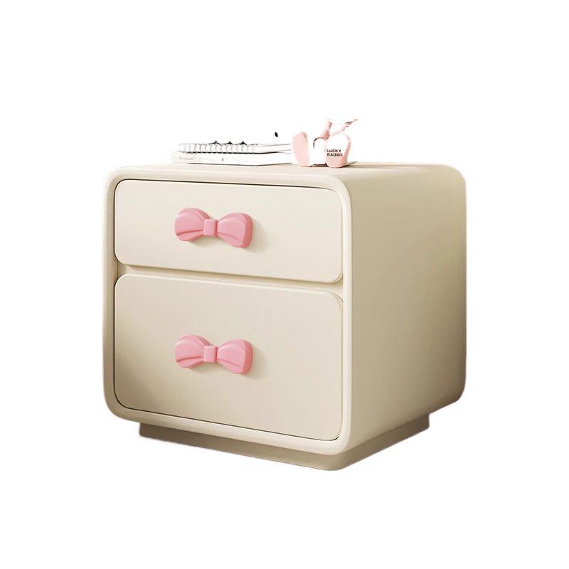 Lumendat Contemporary Creative Rectangular Cat-Scratch Leather Eco-Friendly Board Nightstand 2-Drawer For Bedroom Lumendat