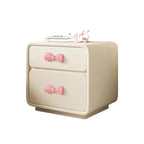 Lumendat Contemporary Creative Rectangular Cat-Scratch Leather Eco-Friendly Board Nightstand 2-Drawer For Bedroom Lumendat