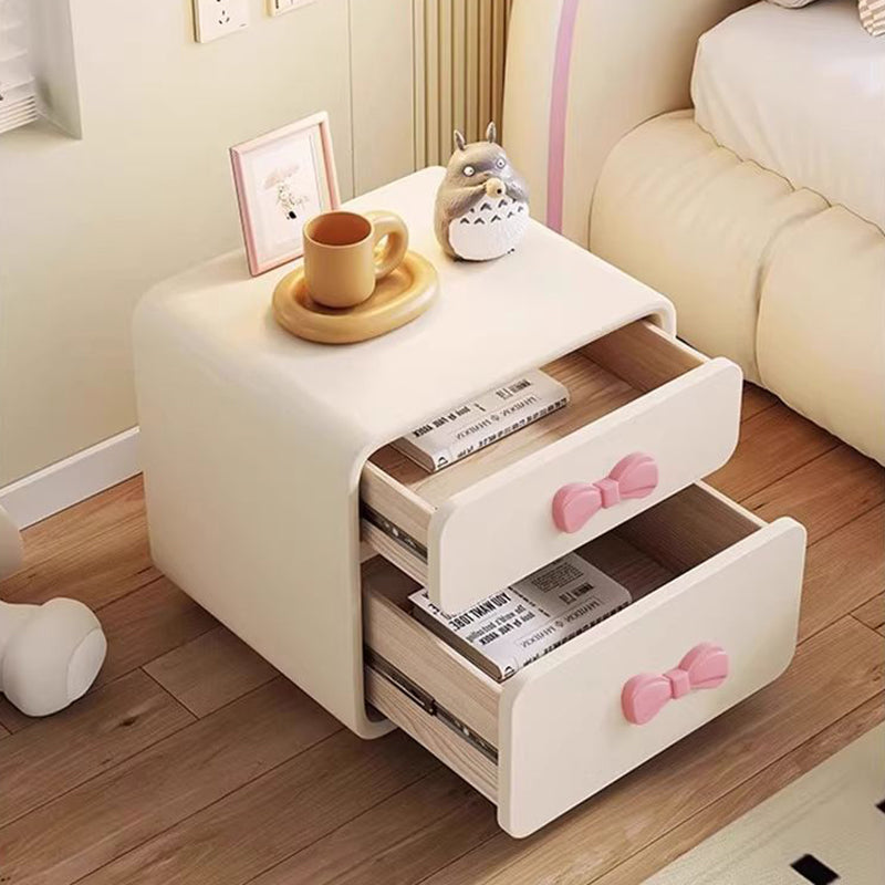 Lumendat Contemporary Creative Rectangular Cat-Scratch Leather Eco-Friendly Board Nightstand 2-Drawer For Bedroom Lumendat