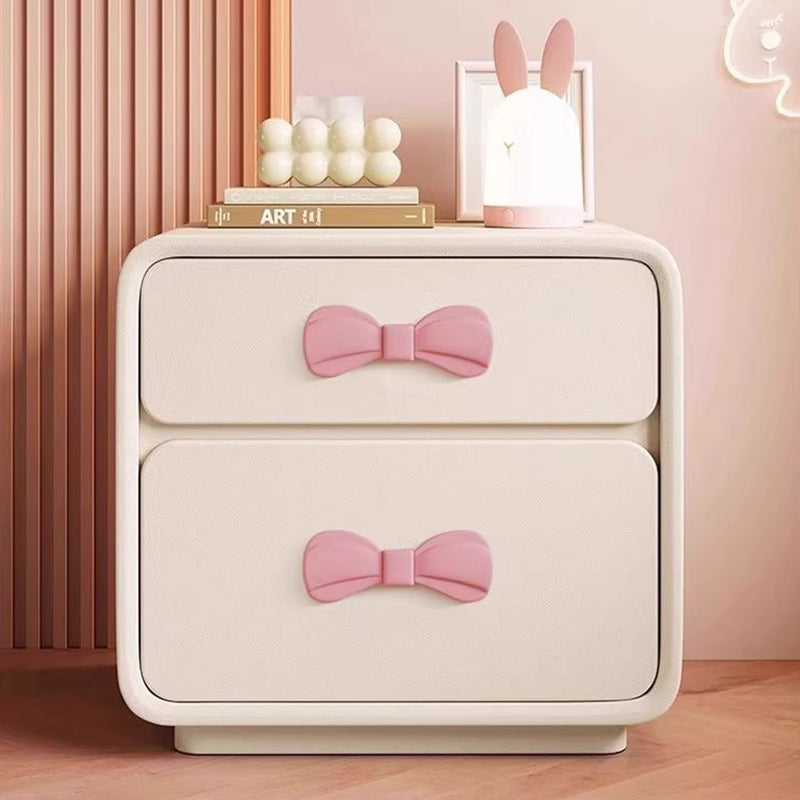 Lumendat Contemporary Creative Rectangular Cat-Scratch Leather Eco-Friendly Board Nightstand 2-Drawer For Bedroom Lumendat