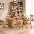 Contemporary Scandinavian North American Ash Wood Storage Cabinet - Rectangular With Hutch Ribbed Glass Storage Sideboard For Dining Room & Kitchen Lumendat