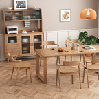 Contemporary Scandinavian North American Ash Wood Storage Cabinet - Rectangular With Hutch Ribbed Glass Storage Sideboard For Dining Room & Kitchen Lumendat